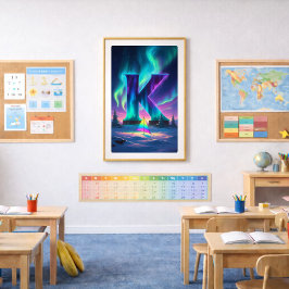 Póster Cartaz da Letra K da Aurora | Arte das Luzes do No