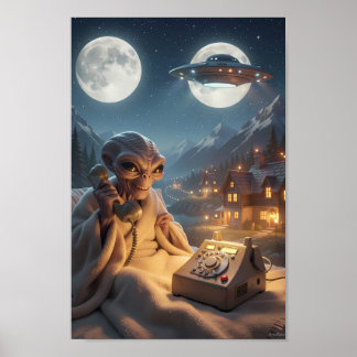 Poster Cartaz da Linha Direta de Alien ao Luar na Montanh