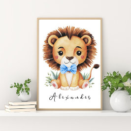 Poster Cartaz da Lion Safari Nursery – Decoração de Quart
