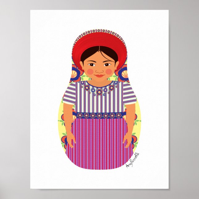 Poster Cartaz da Matryoshka Guatemalteca (Frente)