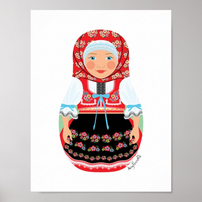 Poster Cartaz da Matryoshka Tcheca (Frente)