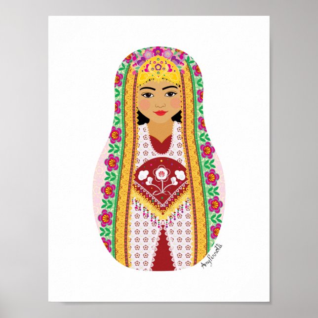 Poster Cartaz da Matryoshka Uzbeque (Frente)