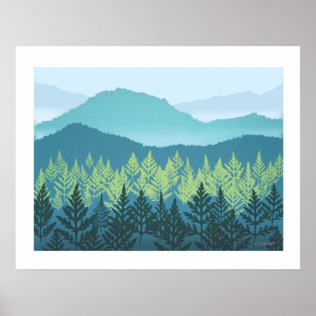 Póster Cartaz da Montanha de Berçário (Frente)