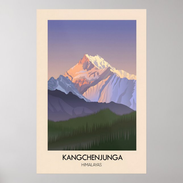 Poster Cartaz da Montanha Kangchenjunga Himalaias (Frente)