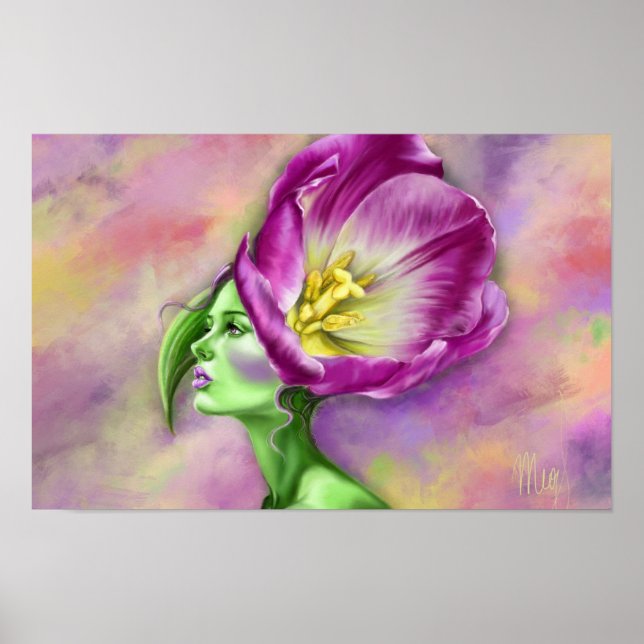 Poster Cartaz da Mulher Tulipa (Frente)