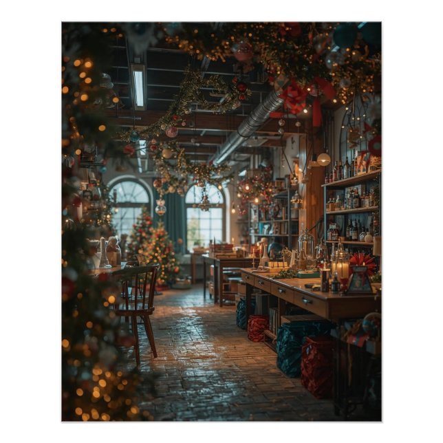Póster Cartaz da Oficina de Natal (Frente)