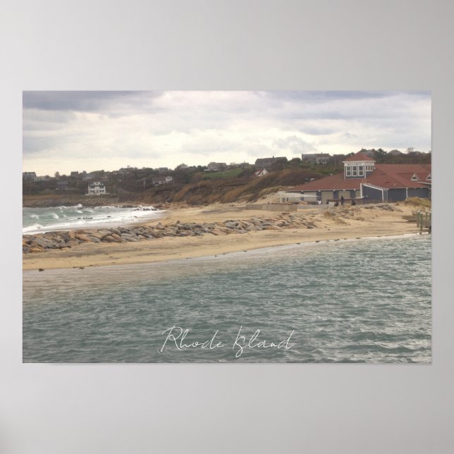 Poster Cartaz da Paisagem Aquática do Oceano de Rhode Isl (Frente)