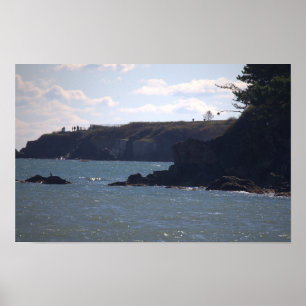 Poster Cartaz da Paisagem Aquática do Oceano na Falésia d