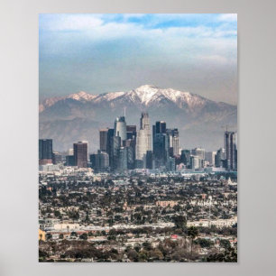 Poster Cartaz da Paisagem de Los Angeles   Panorama do Ce