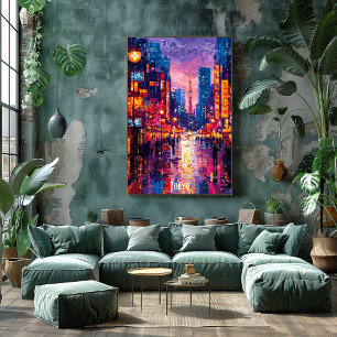 Poster Cartaz da Paisagem Urbana de Tóquio – Arte Neon Fu