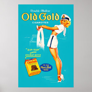 Poster Cartaz da Petty Girl de 1939 - Cigarros Old Gold