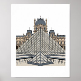 Poster Cartaz da Pirâmide do Museu do Louvre Paris