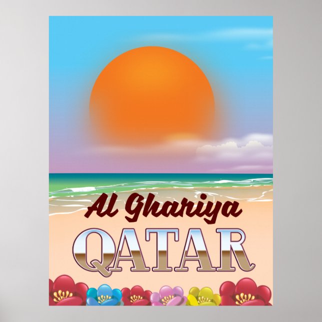 Poster Cartaz da praia Al Ghariya Qatar (Frente)