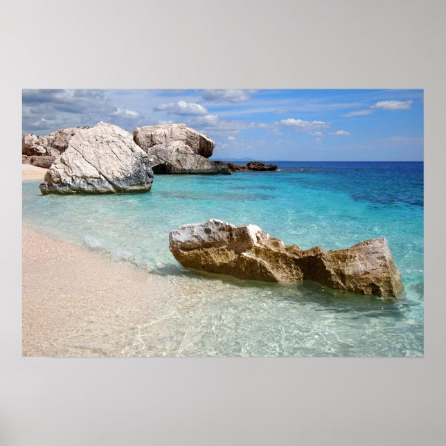 Póster cartaz da praia Cala Mariolu, Sardenha (Frente)