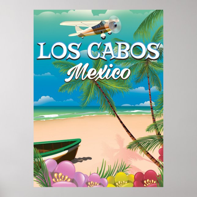Póster Cartaz da praia de Los Cabos México (Frente)