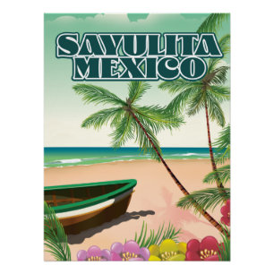 Póster Cartaz da praia de Sayulita México