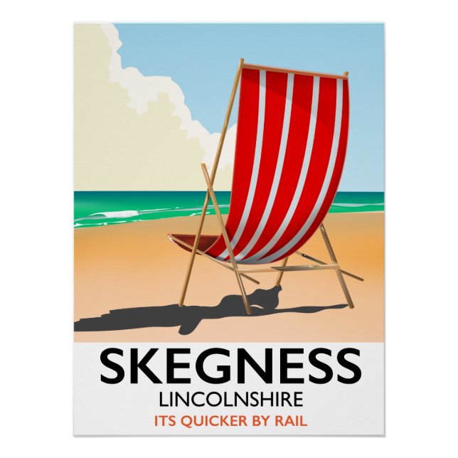 Póster Cartaz da praia de Skegness Lincolnshire (Frente)