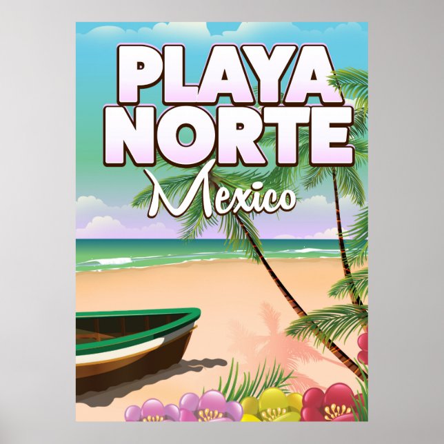 Poster Cartaz da praia mexicana Playa Norte (Frente)