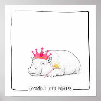 Poster Cartaz da Princesa de Hipopótamo Pigméia Bebê