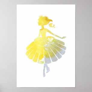 Póster Cartaz da princesa dourada bailarina