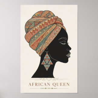 Poster Cartaz da Rainha Africana - Arte de Parede de Mulh