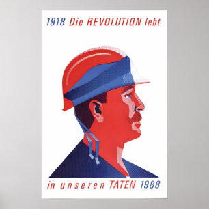 Poster Cartaz da RDA A revolução vive em nossas ações