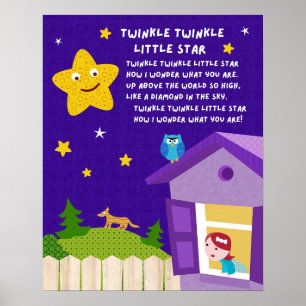 Poster Cartaz da Rima Infantil Brilha Brilha Estrelinha