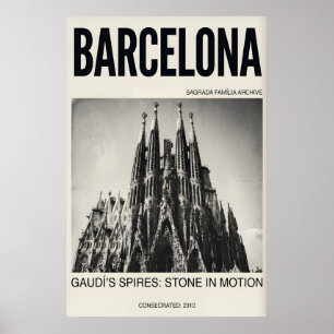 Poster Cartaz da Sagrada Família Barcelona Tipografia Art