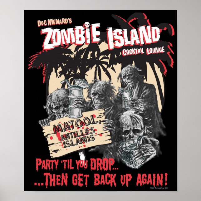Poster Cartaz da Sala de Cocktail Zombie Island (Frente)