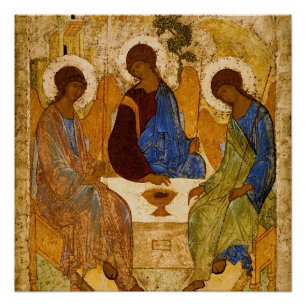 Póster Cartaz da Santa Trindade Rublev Ícone da Arte Orto