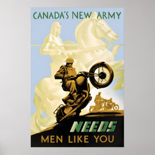 Poster Cartaz da Segunda Guerra Mundial O novo exército d