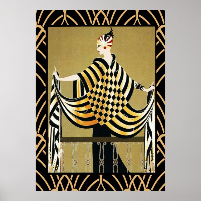 Poster Cartaz da Senhora Art Deco (Frente)