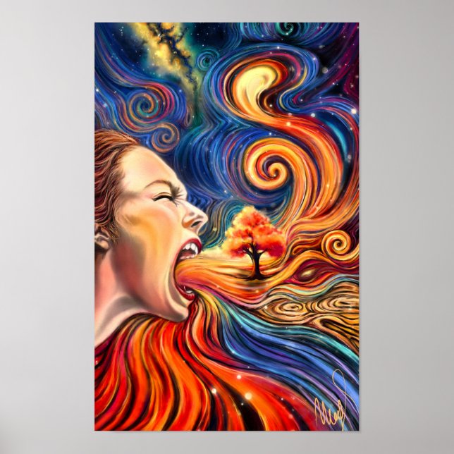 Poster Cartaz da Senhora da Primavera - Pintura (Frente)