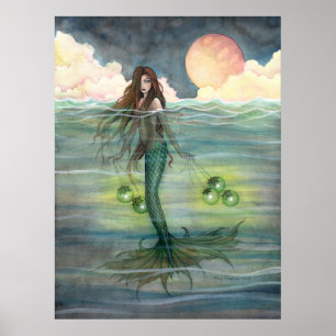 Póster Cartaz da Sereia "Mar Iluminado" por Molly Harriso
