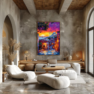 Poster Cartaz da Silhueta da Cidade de Istambul – Arte Tu