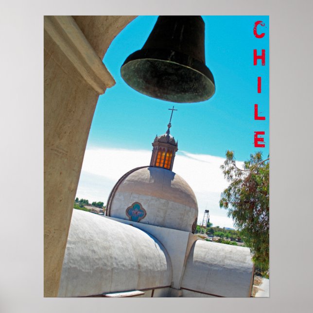 Poster cartaz da torre do sino do Chile (Frente)