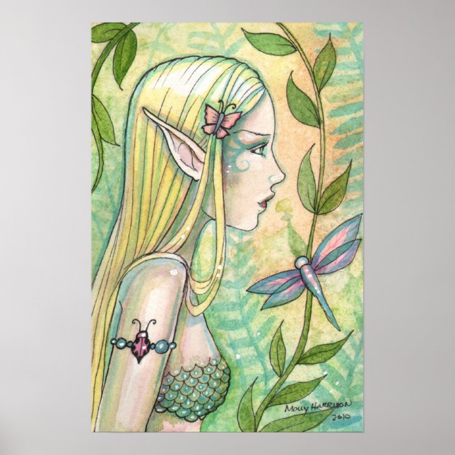 Póster Cartaz da Tranquil Mermaid por Molly Harrison (Frente)