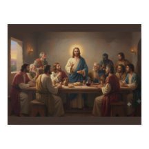 Cartaz da Última Ceia – Jesus Cristo e Discípulo