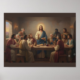 Poster Cartaz da Última Ceia – Jesus Cristo e Discípulo