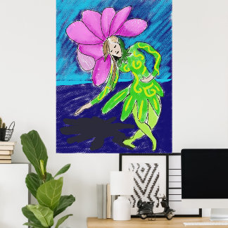 Poster Cartaz Dançarina Vendedora de Flores
