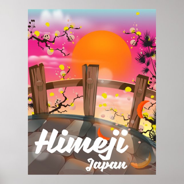 Poster Cartaz das flores de Himeji Japão. (Frente)