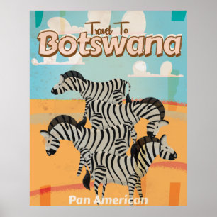 Poster Cartaz das viagens vintage de Botswana
