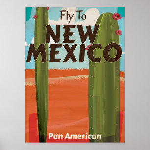 Poster Cartaz das viagens vintage de New mexico, EUA