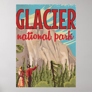 Póster Cartaz das viagens vintage do parque nacional de
