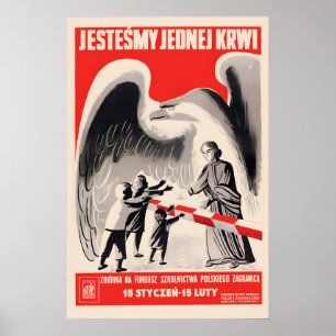Poster Cartaz de 1938 Polónia Unir todos os polacos num s