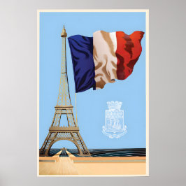 Poster Cartaz de 1945 celebrando a libertação da França