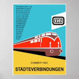 Poster Cartaz de 1963 da Ferrovia Federal Alemã