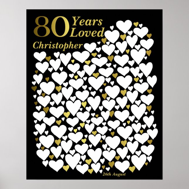 Poster Cartaz de 80º Aniversário - 80 Anos Amado (Frente)