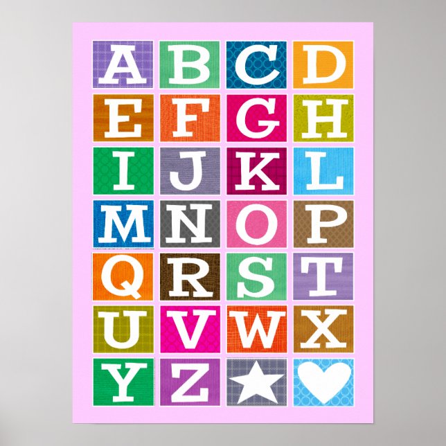 Poster Cartaz de ABC (Rosa) (Frente)