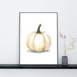 Poster Cartaz de Abóbora Branca | Estética Elegante de Ou